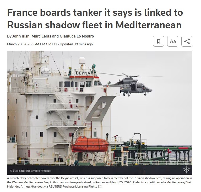 Cu sprijinul britanicilor, Franța a capturat un petrolier ce venea din Rusia